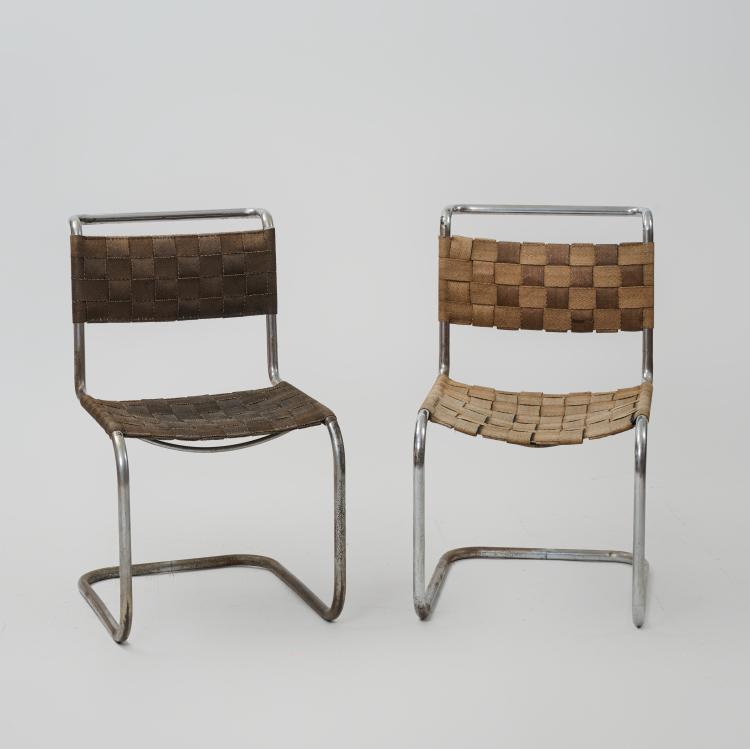 Hauptbild zu Objekt, Two 'B 33' or 'ST 12' cantilever chairs, 1926 (design), Marcel Breuer,Anton Lorenz,Mart Stam, Thonet, Frankenberg; Desta, Berlin, 183A 132
