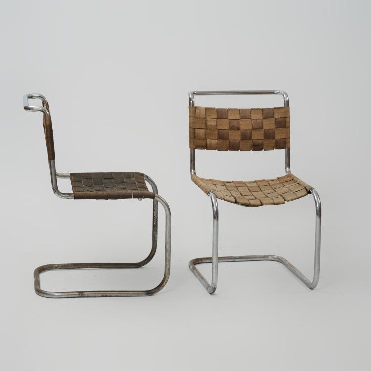 Bild 1 zu Objekt, Two 'B 33' or 'ST 12' cantilever chairs, 1926 (design), Marcel Breuer,Anton Lorenz,Mart Stam, Thonet, Frankenberg; Desta, Berlin, 183A 132