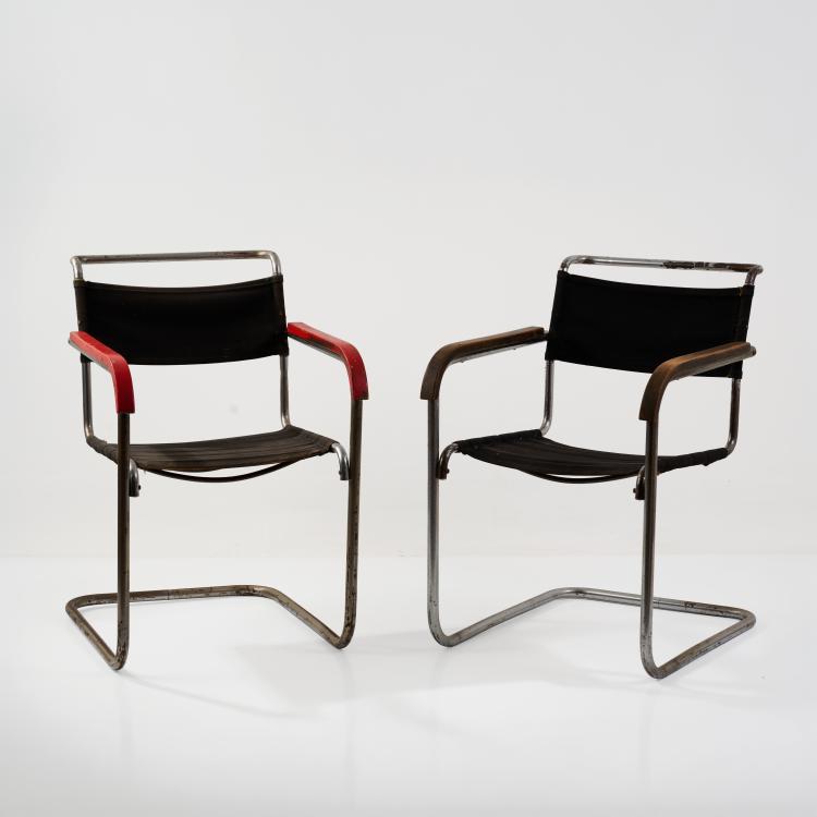 Hauptbild zu Objekt, Two cantilever chairs, 1930s (design), Marcel Breuer, Thonet, Frankenberg (zugeschrieben / attributed), 183A 164