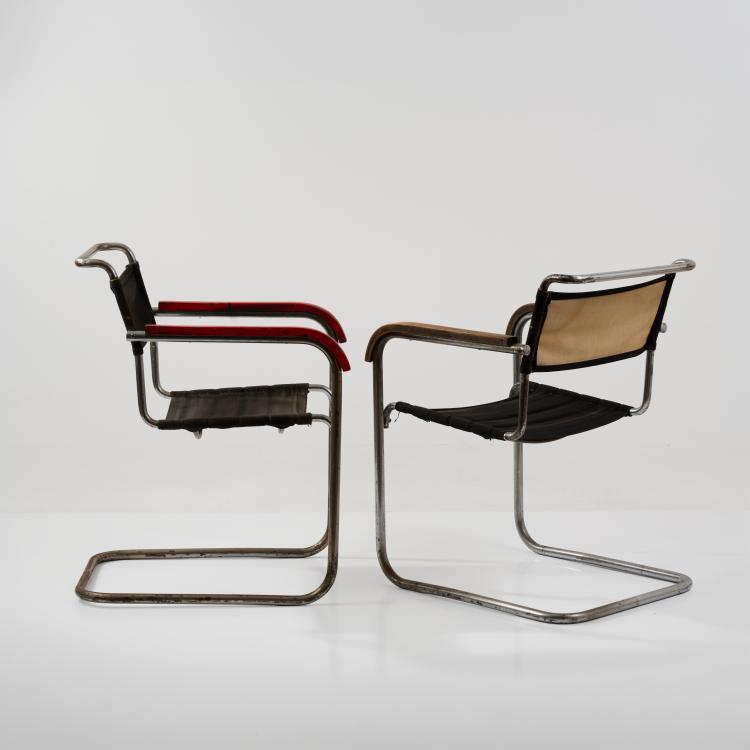 Bild 1 zu Objekt, Two cantilever chairs, 1930s (design), Marcel Breuer, Thonet, Frankenberg (zugeschrieben / attributed), 183A 164