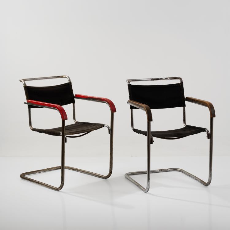 Bild 2 zu Objekt, Two cantilever chairs, 1930s (design), Marcel Breuer, Thonet, Frankenberg (zugeschrieben / attributed), 183A 164