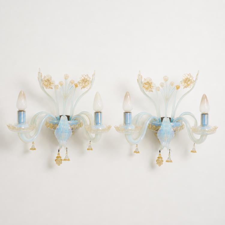 Hauptbild zu Objekt, Deckenleuchte und zwei Wandappliquen, 1950er Jahre (Entwurf), Barovier & Toso, Murano, 183A 255