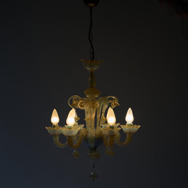 Bild 1 zu Objekt, Deckenleuchte und zwei Wandappliquen, 1950er Jahre (Entwurf), Barovier & Toso, Murano, 183A 255