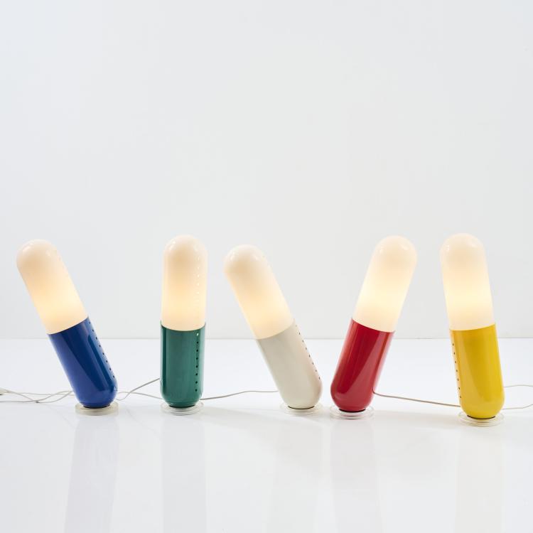 Bild 1 zu Objekt, F&uuml;nf Bodenleuchten 'Pillola', 1968 (Entwurf), Cesare Casati,Carlo Emanuele Ponzio, Nai Ponteur, Bergamo, 183A 411