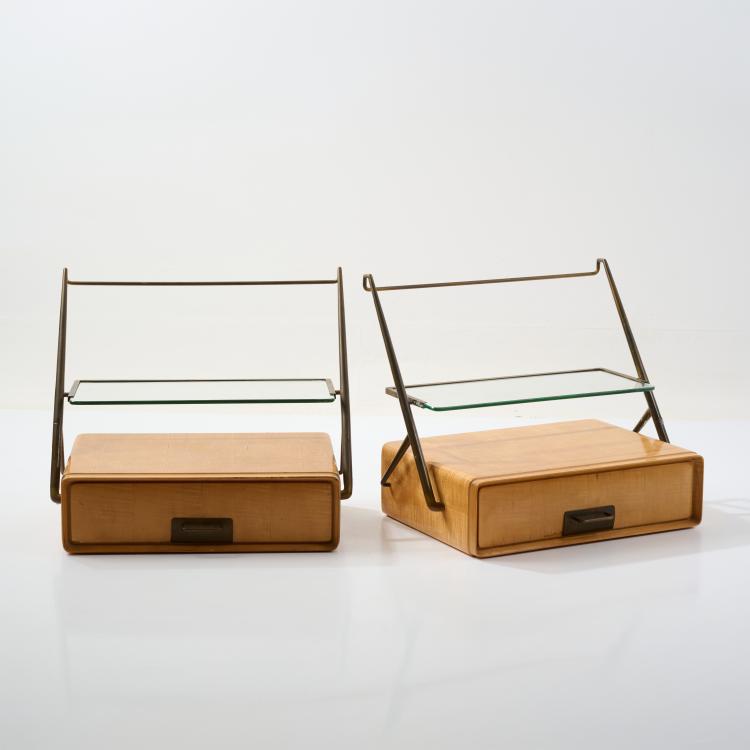Hauptbild zu Objekt, Zwei Nachtk&auml;stchen zur Wandbefestigung, 1955 (Entwurf), Silvio Cavatorta, Cavatorta, Rom / Rome, 183A 264
