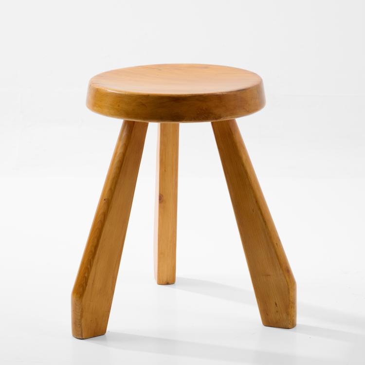 Hauptbild zu Objekt, Hocker 'Meribel', 1962 (Entwurf), Charlotte Perriand, Blanchon, Georges; Sentou, Paris; Steph Simon, 183A 360