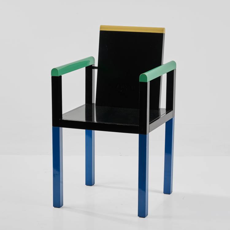 Hauptbild zu Objekt, Armlehnstuhl 'Palace', 1982 (Entwurf), George J. Sowden, Memphis, Mailand / Milan, 183A 569