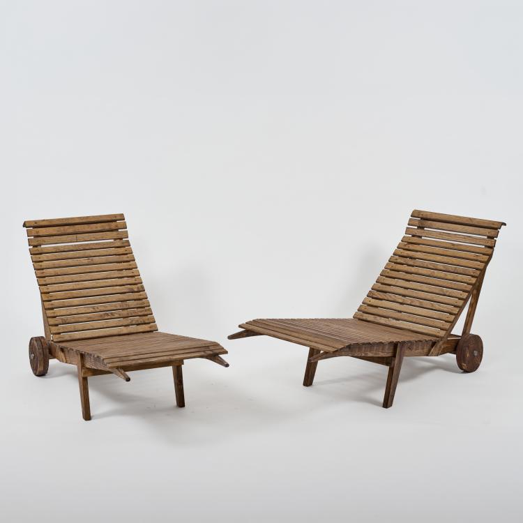 Bild 1 zu Objekt, Zwei Gartenliegen Variante, 1940er Jahre (Entwurf), Aino Aalto, O.Y Huonekalu f&uuml;r Artek, Helsinki, 183A 185