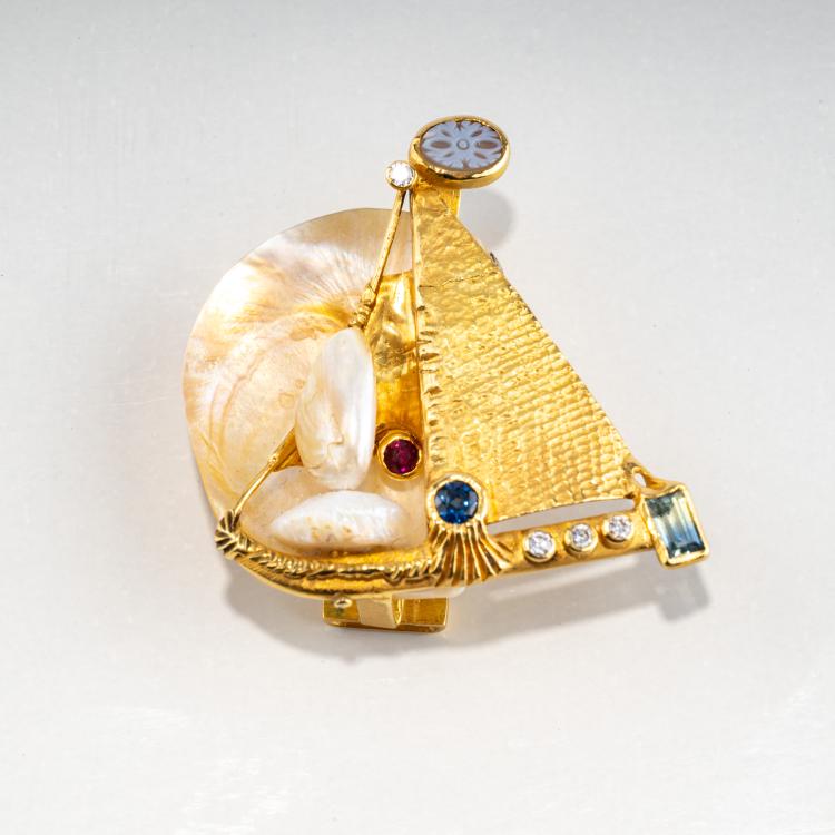 Hauptbild zu Objekt, Unique brooch, 1989, Hans-Leo Peters, 
