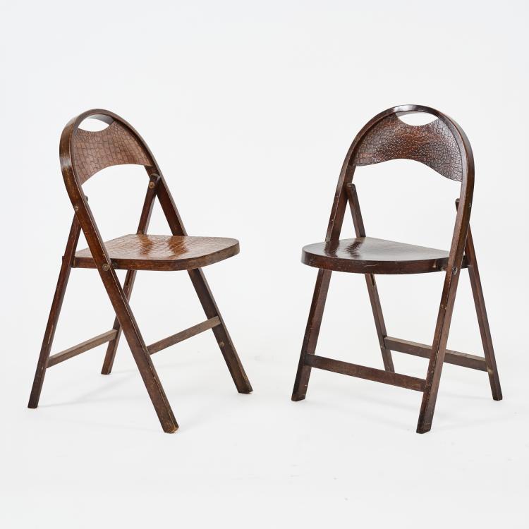 Hauptbild zu Objekt, Zwei Klappst&uuml;hle 'B751', um 1930 (Entwurf), Thonet, Wien / Vienna, 183A 154