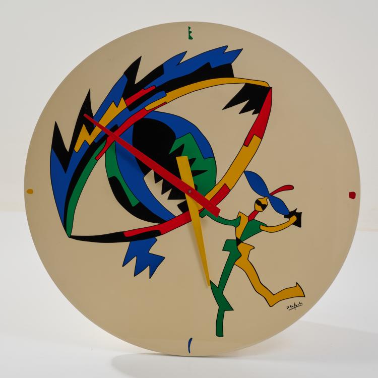 Hauptbild zu Objekt, Wanduhr 'King Size', 1980er Jahre (Entwurf), Ugo Nespolo, Guernica Arte Applicata, Turin, 183A 537