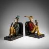 Pair of chryselephantine bookends 'Wisdom' and 'Poetry', c. 1928