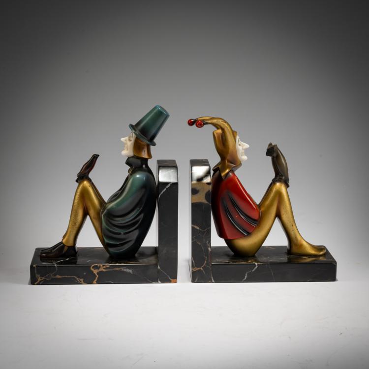 Bild 2 zu Objekt, Paar Chryselephantin-Buchst&uuml;tzen 'Weisheit' und 'Poesie', um 1928, Roland Paris, 