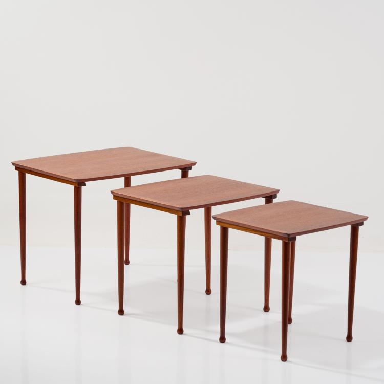 Bild 2 zu Objekt, Drei Satztische, 1960er Jahre (Entwurf), J&oslash;rgen Aakj&aelig;r J&oslash;rgensen, M&oslash;belintarsia, N&oslash;rregade, 183A 340