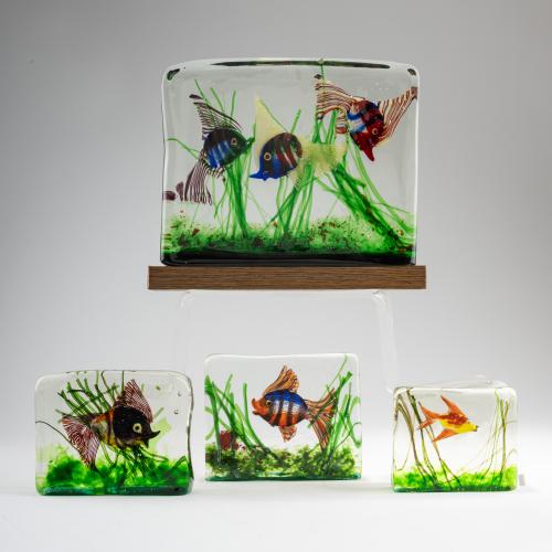 Vier Aquarien, um 1960