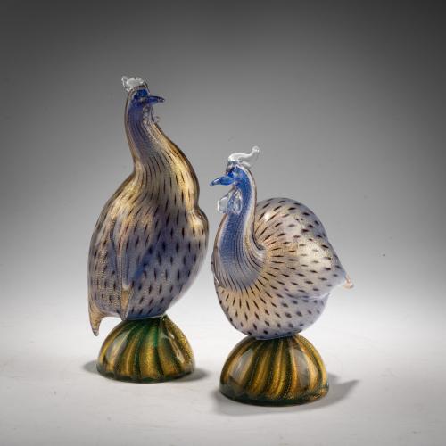 Zwei Vögel 'Faraona puntiforme, 1955