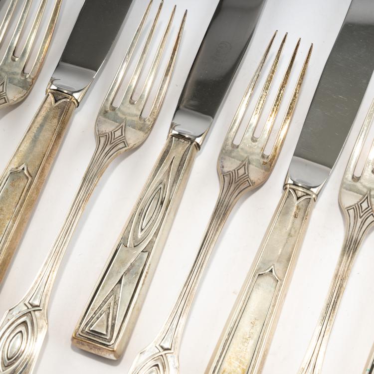 Bild 3 zu Objekt, Six forks and six knives from the 'Behrens' silverware set - '4800', 1900/01, Peter Behrens, R&uuml;ckert, M. J., 