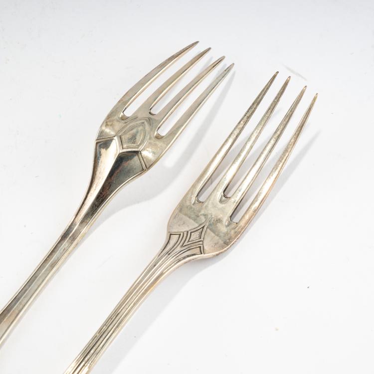 Bild 6 zu Objekt, Six forks and six knives from the 'Behrens' silverware set - '4800', 1900/01, Peter Behrens, R&uuml;ckert, M. J., 