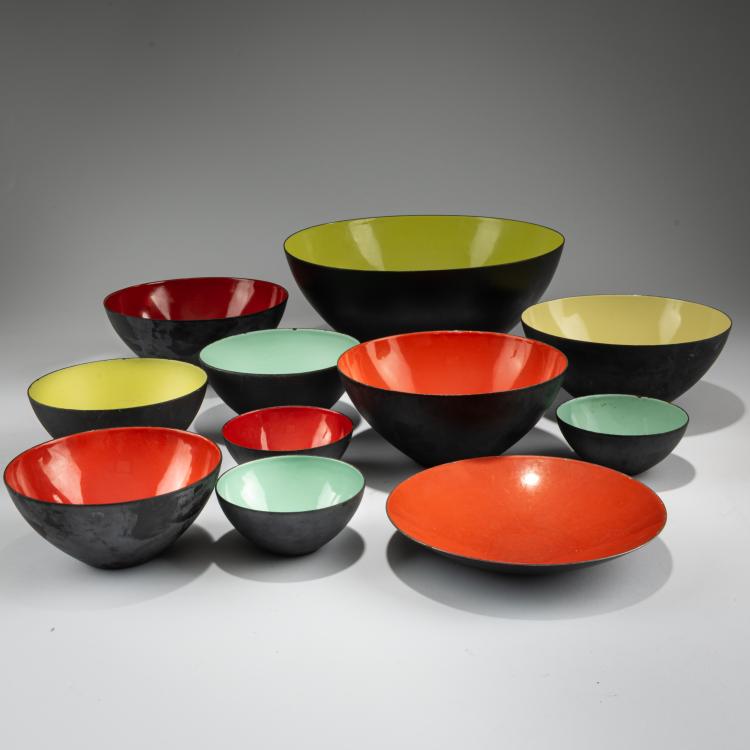 Hauptbild zu Objekt, Elf Schalen 'Krenit', 1953 (Entwurf), Herbert Krenchel, &Oslash;rskov, Torben & Co., Kopenhagen, 183A 104