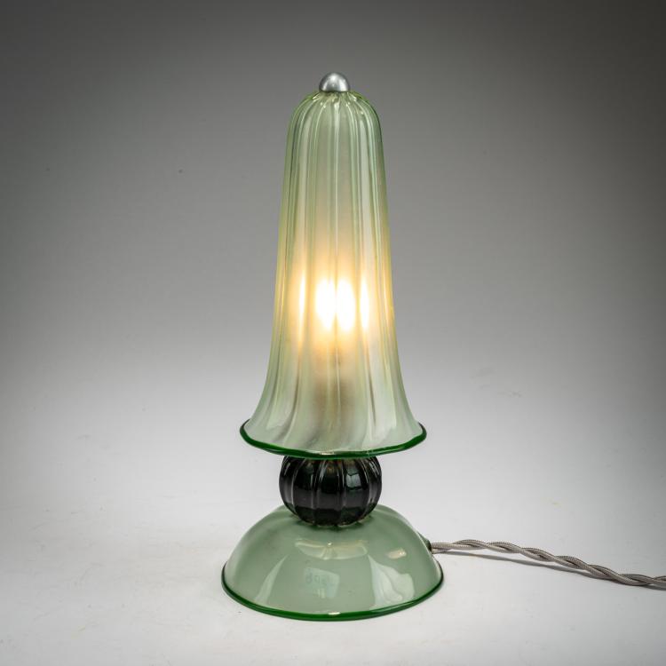 Hauptbild zu Objekt, Tischleuchte, um 1930, Napoleone Martinuzzi, Venini, Murano (zugeschrieben /attr.), 183B 683