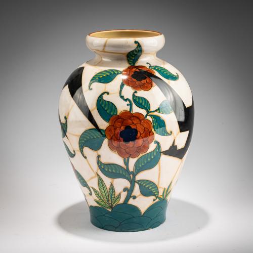 Vase mit stilisiertem Vogel, 1930er Jahre