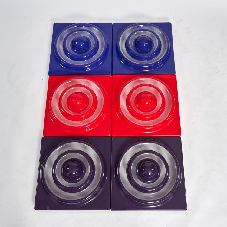 Hauptbild zu Objekt, Sechs Wand-/ Deckenelemente 'Ring-Leuchte', 1969/70 (Entwurf), Verner Panton, Louis Poulsen, Kopenhagen / Copenhagen, 183A 324