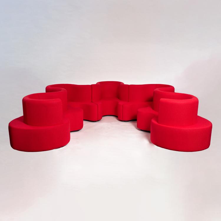 Bild 9 zu Objekt, F&uuml;nfteilige Sofalandschaft 'Kleeblatt', 1969 (Entwurf), Verner Panton, Verpan, Kopenhagen / Copenhagen, 183A 331