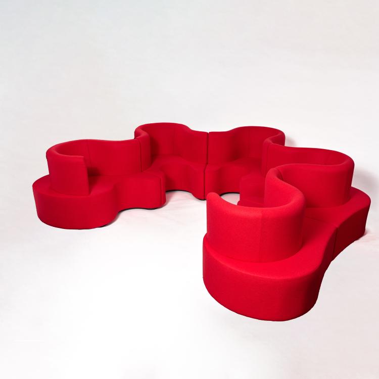 Bild 10 zu Objekt, F&uuml;nfteilige Sofalandschaft 'Kleeblatt', 1969 (Entwurf), Verner Panton, Verpan, Kopenhagen / Copenhagen, 183A 331