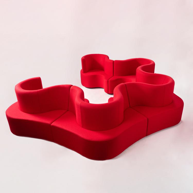 Bild 12 zu Objekt, F&uuml;nfteilige Sofalandschaft 'Kleeblatt', 1969 (Entwurf), Verner Panton, Verpan, Kopenhagen / Copenhagen, 183A 331