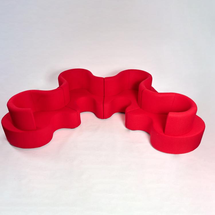 Bild 14 zu Objekt, F&uuml;nfteilige Sofalandschaft 'Kleeblatt', 1969 (Entwurf), Verner Panton, Verpan, Kopenhagen / Copenhagen, 183A 331