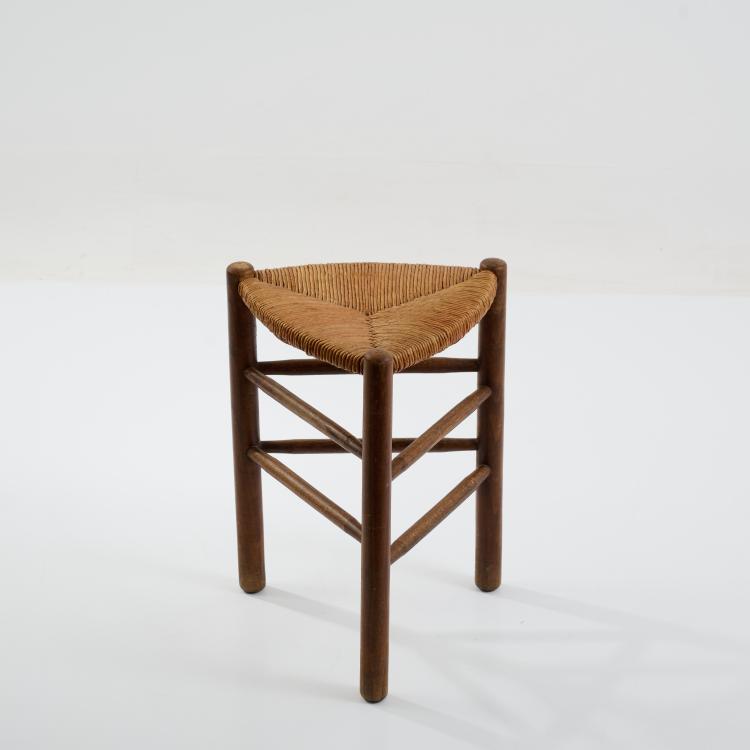 Hauptbild zu Objekt, Hocker, 1960er Jahre (Entwurf), Charlotte Perriand (zugeschrieben), Frankreich / France, 183A 386