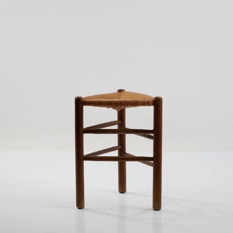 Bild 1 zu Objekt, Hocker, 1960er Jahre (Entwurf), Charlotte Perriand (zugeschrieben), Frankreich / France, 183A 386