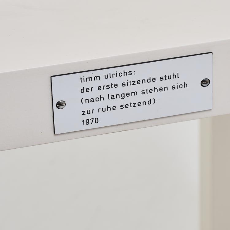 Bild 4 zu Objekt, Stuhl 'der erste sitzende stuhl (nach langem stehen sich zur ruhe setzend)', 1970 (Entwurf), Timm Ulrichs, Ulrichs, Timm, 183A 434