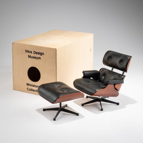 Miniatur Armlehnsessel 'Lounge Chair' mit Ottoman, 1956 (Entwurf)