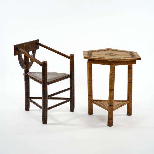 Sessel 'Munk Chair' mit Tisch 'Munk table', 1930/40er Jahre (Entwurf)