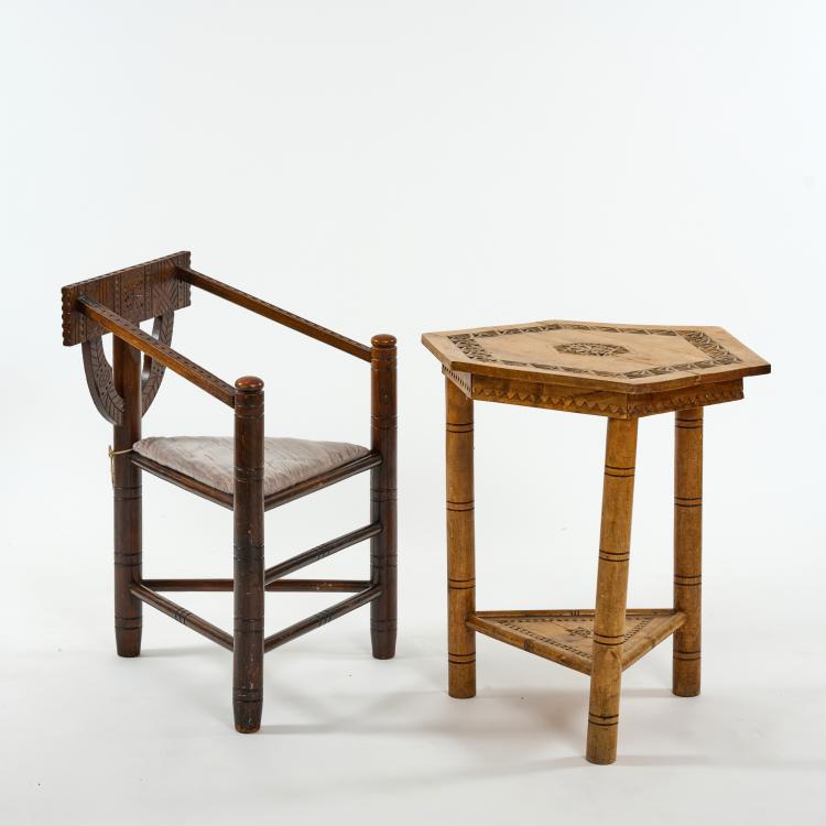 Bild 2 zu Objekt, Sessel 'Munk Chair' mit Tisch 'Munk table', 1930/40er Jahre (Entwurf), Schweden / Sweden, 183A 152