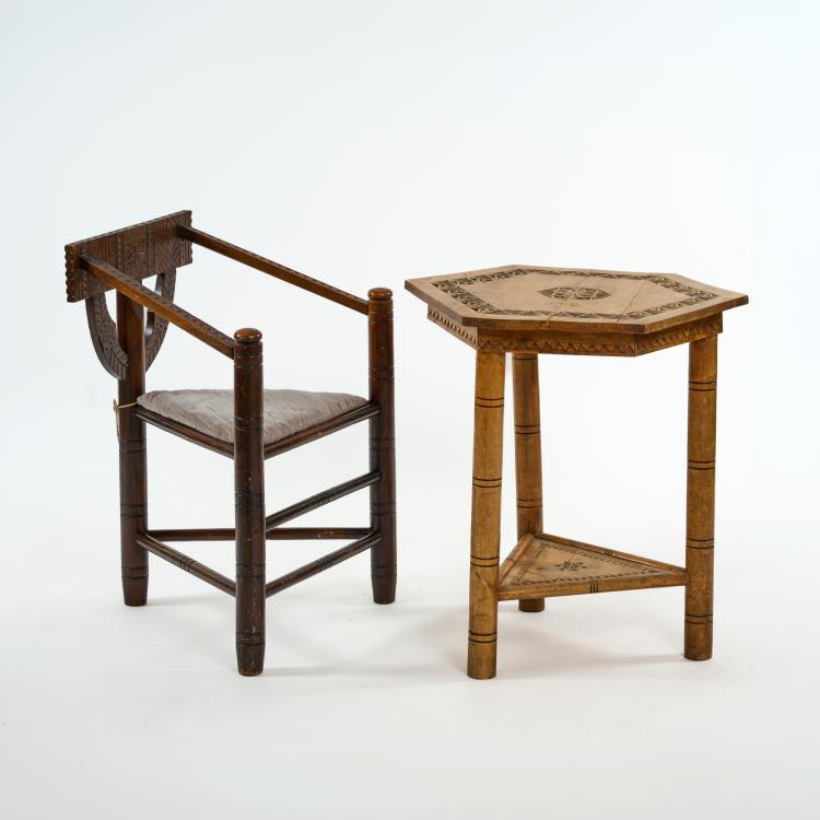 Bild 3 zu Objekt, Sessel 'Munk Chair' mit Tisch 'Munk table', 1930/40er Jahre (Entwurf), Schweden / Sweden, 183A 152