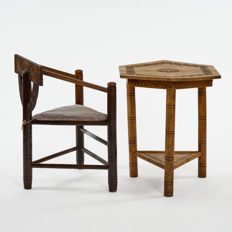 Bild 4 zu Objekt, Sessel 'Munk Chair' mit Tisch 'Munk table', 1930/40er Jahre (Entwurf), Schweden / Sweden, 183A 152