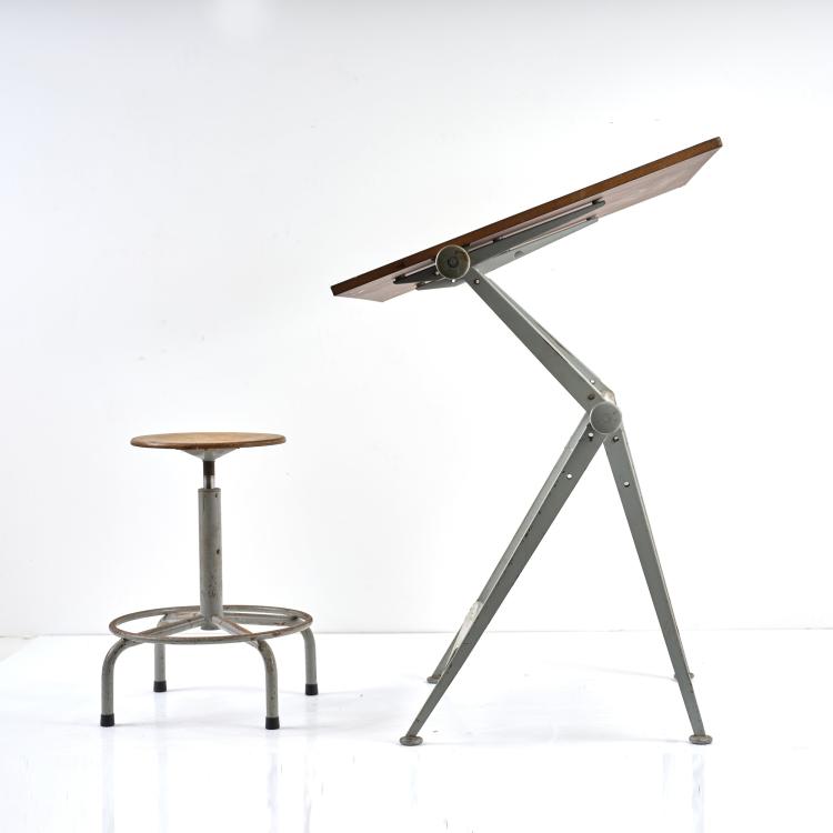 Bild 7 zu Objekt, Zeichenpult / Arbeitstisch 'Reply' mit Hocker, 1954, Friso Kramer,Wim Rietveld, Ahrend Cirkel, Den Haag, 183A 246