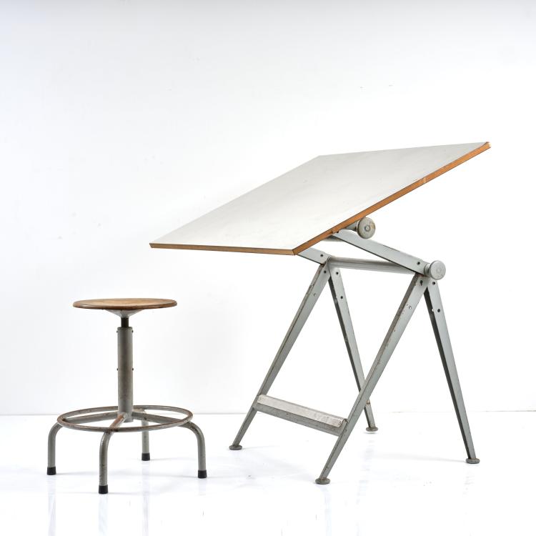 Bild 10 zu Objekt, Zeichenpult / Arbeitstisch 'Reply' mit Hocker, 1954, Friso Kramer,Wim Rietveld, Ahrend Cirkel, Den Haag, 183A 246