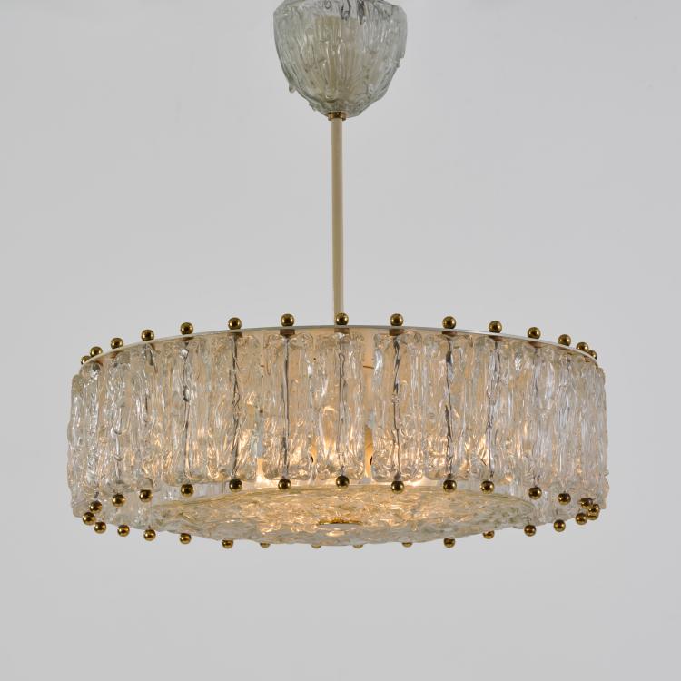 Hauptbild zu Objekt, Deckenleuchter, 1960er Jahre (Entwurf), Aureliano Toso (zugeschrieben), Barovier & Toso, Murano (zugeschrieben) / (attributed), 183A 389
