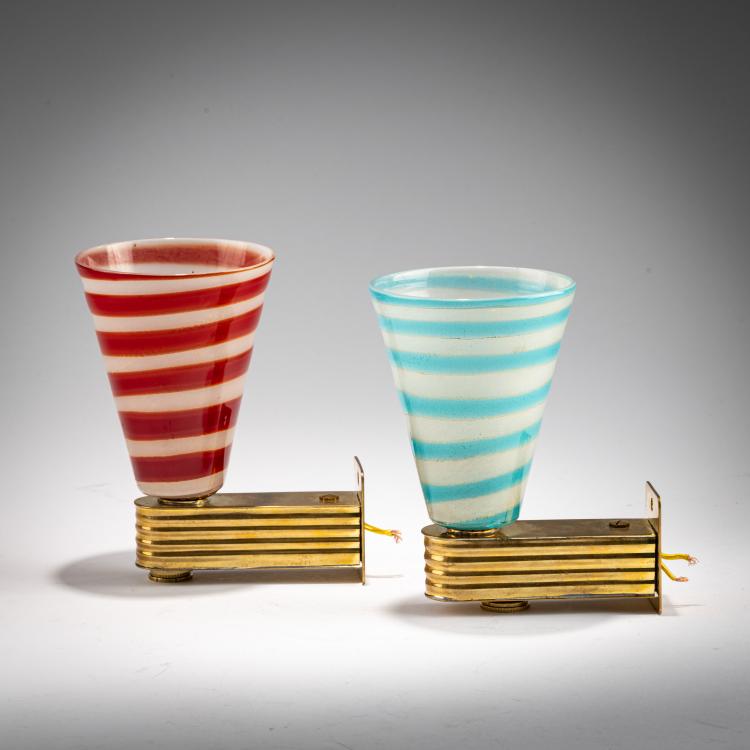 Bild 2 zu Objekt, Zwei Wandleuchten, 1950er Jahre (Entwurf), Barovier & Toso, Murano, 183A 277