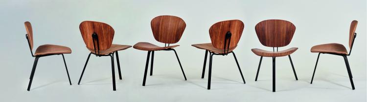 Hauptbild zu Objekt, Sechs St&uuml;hle 'P 31', 1963 (Entwurf), Osvaldo Borsani, Tecno, Mailand / Milan, 183A 354
