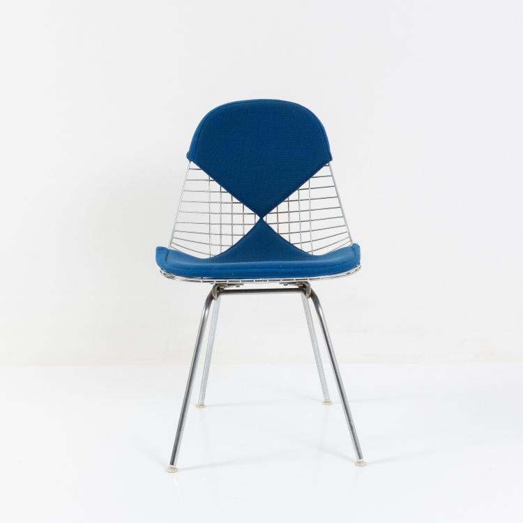 Bild 1 zu Objekt, Stuhl 'DKX' auf H-Base mit Bikini-Polsterung, 1951 (Entwurf), Charles Eames,Ray Eames, Herman Miller oder Vitra, Birsfelden, 183A 228