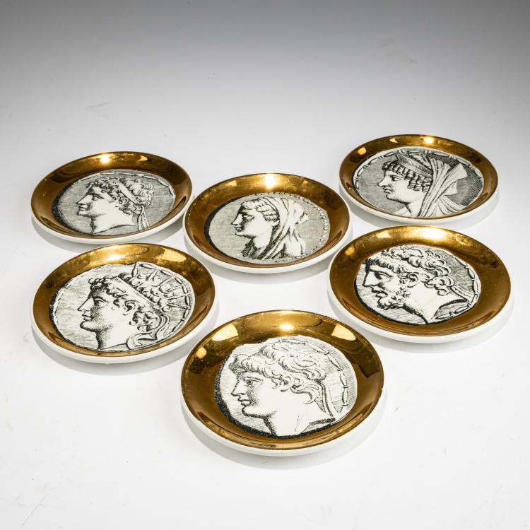Bild 1 zu Objekt, Sechs Untersetzer 'Monete', 1950er Jahre (Entwurf), Piero Fornasetti, Fornasetti, Mailand / Milan, 183A 114