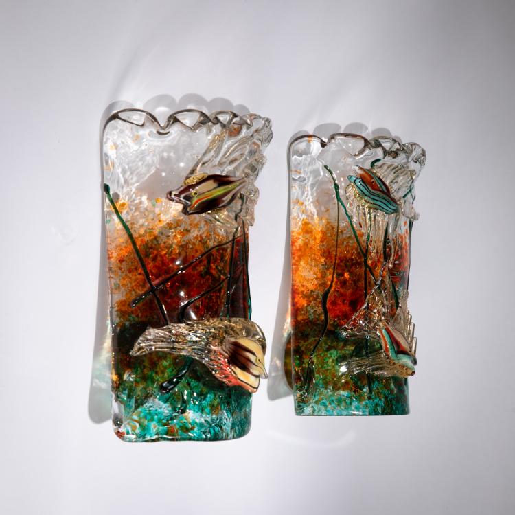 Hauptbild zu Objekt, Two wall sconces, c. 1960, Cenedese, Murano, 183B 769
