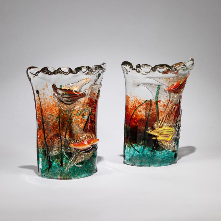 Hauptbild zu Objekt, Two wall sconces, c. 1960, Cenedese, Murano, 183B 770
