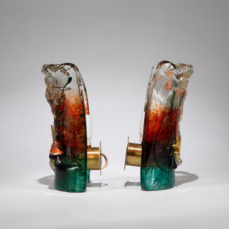 Bild 3 zu Objekt, Two wall sconces, c. 1960, Cenedese, Murano, 183B 770