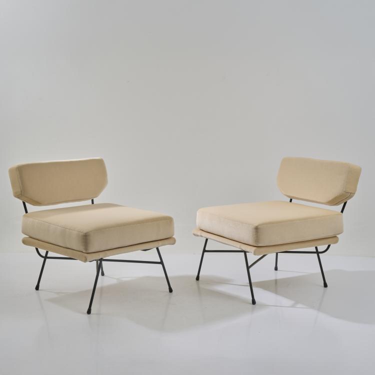 Hauptbild zu Objekt, Zwei Sessel 'Elettra', 1953 (Entwurf), Studio B.B.P.R.,Gian Luigi Banfi,Ludovico Barbiano di Belgiojoso,Enrico Peressutti,Ernesto Nathan Rogers, Arflex, Mailand, 183A 265