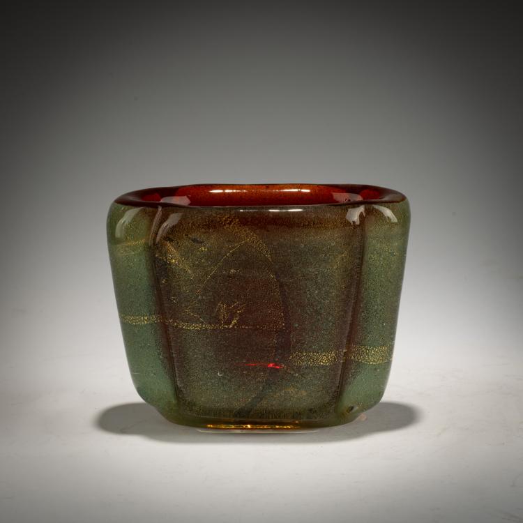 Hauptbild zu Objekt, Vase 'Sommerso oro a bollicine', um 1934-36, Carlo Scarpa, Venini, Murano, 183B 693